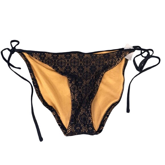 Mossimo Supply Co Swim Mossimo Hipster Bikini Lace Large Black Bathing Suit Swimwear Beach